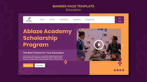 Landing Page Design for University Education – Free Download