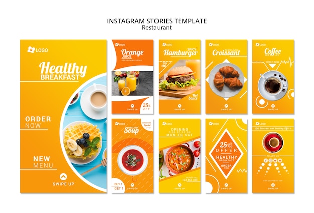 Restaurant Instagram Promotional Stories Template – Free Download