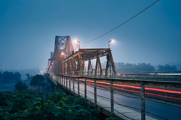 Light Trails on Bridge Against Sky – Free to Download Stock Photo