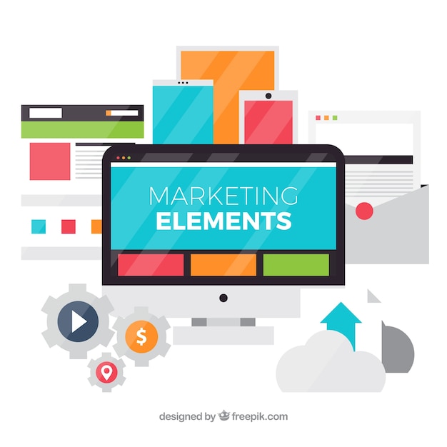 Flat Marketing Elements Background for Your Projects – Free Download