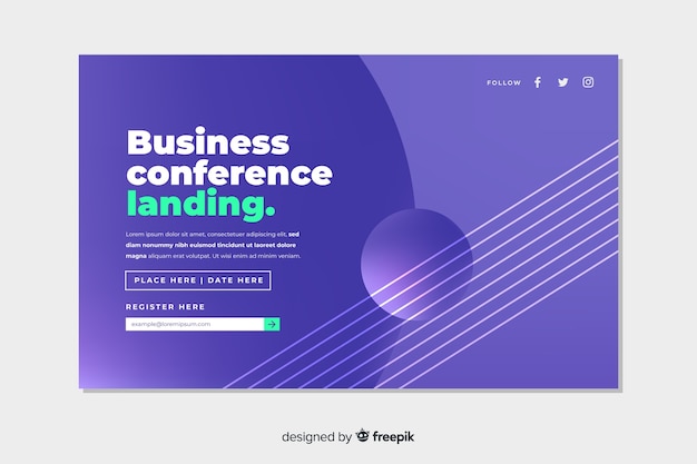 Flat Abstract Shapes for a Business Conference Landing Page – Free Download