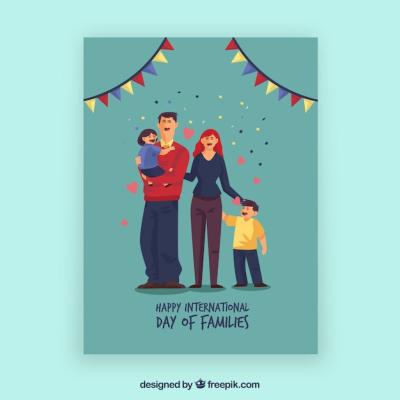 United Family Vector Card Design – Free Download