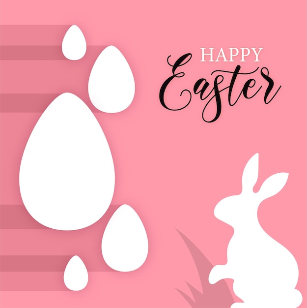 Cute Colourful Happy Easter Sale Poster Banner Background with Eggs – Free Download