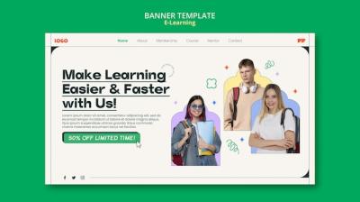 E-learning Concept Banner Template – Free Download