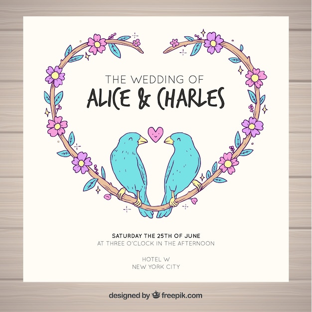 Birds Design for Wedding Cards – Free Download