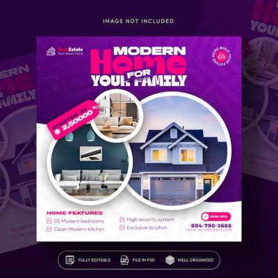 Real Estate House Property Instagram Post Template – Free Download