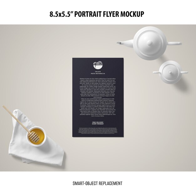 Portrait Flyer Mockup – 5.5×8.5” Size | Free Download