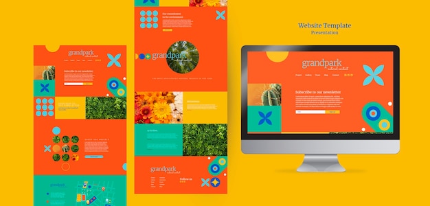 Flat Design Website Presentation Template – Free Download