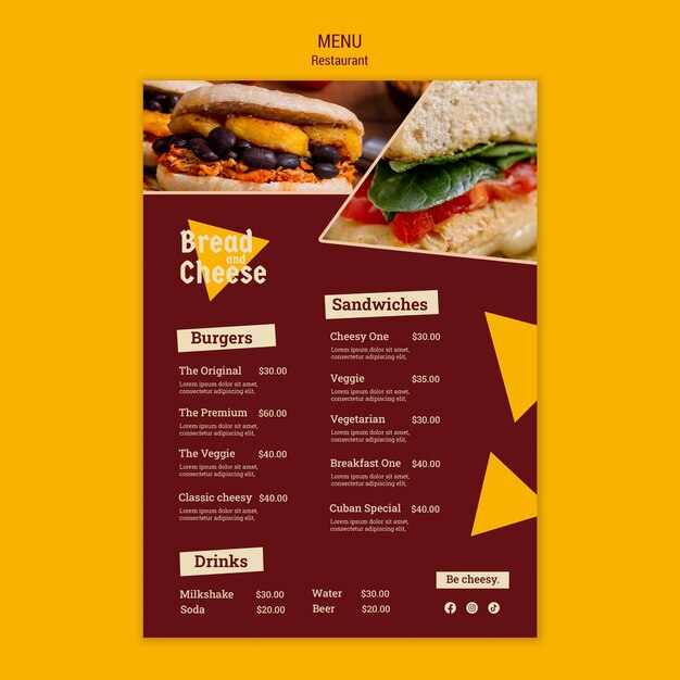 Flat Design Restaurant Template – Free Download