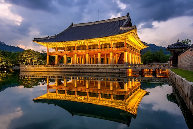 Gyeongbokgung Palace at Night in Seoul, Korea – Free Download