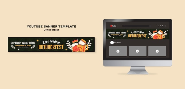 Hand Drawn Oktoberfest YouTube Banner Template – Free Download