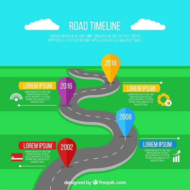 Infographic Timeline Concept with Road – Free Download