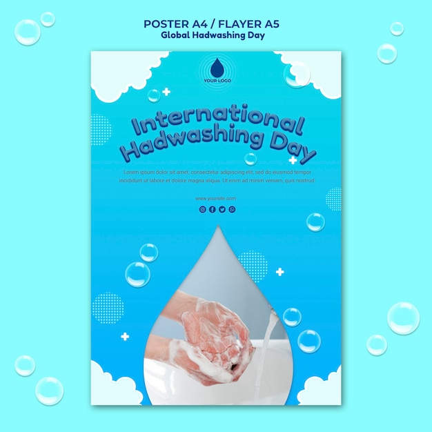 Global Handwashing Day Concept Flyer Template – Free Download