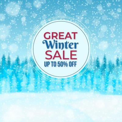 Realistic Winter Sale Illustration – Free Download