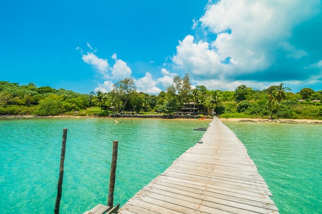 Wooden Pier or Bridge Overlooking Tropical Beach – Free Download