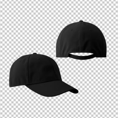 Black Front and Side View Baseball Cap on White Background – Free Download