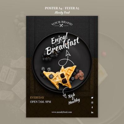 Moody Food Restaurant Poster Concept Mock-Up – Free Download