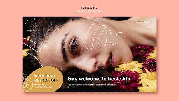 Floral Spa Ad Template Banner – Free Download