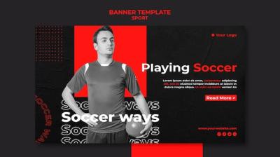 Soccer Game Banner Template – Free Download