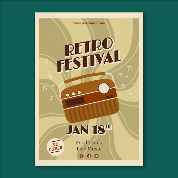 Retro Music Poster Template – Free Download