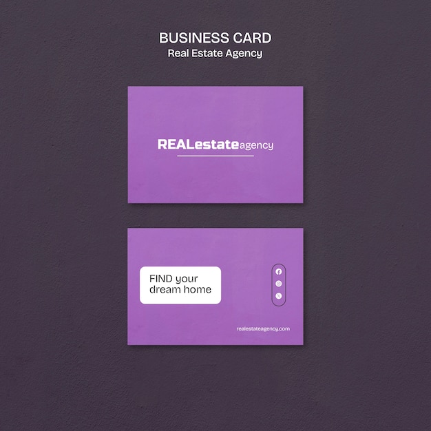 Real Estate Business Card in Flat Design – Free Download