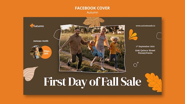 Autumn Flat Design Template – Free Download