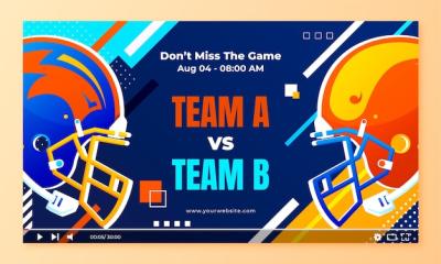 Gradient American Football YouTube Thumbnail – Free Download