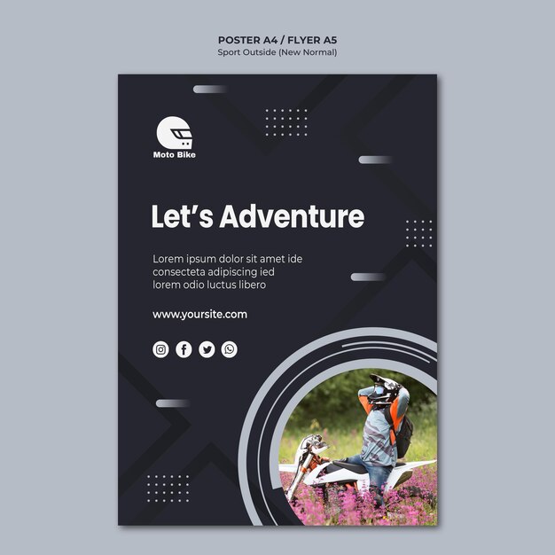 Sport Concept Flyer Template – Free Download, Free Stock Photo