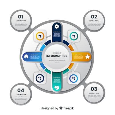 Gradient Effect Flat Infographic for Free Download