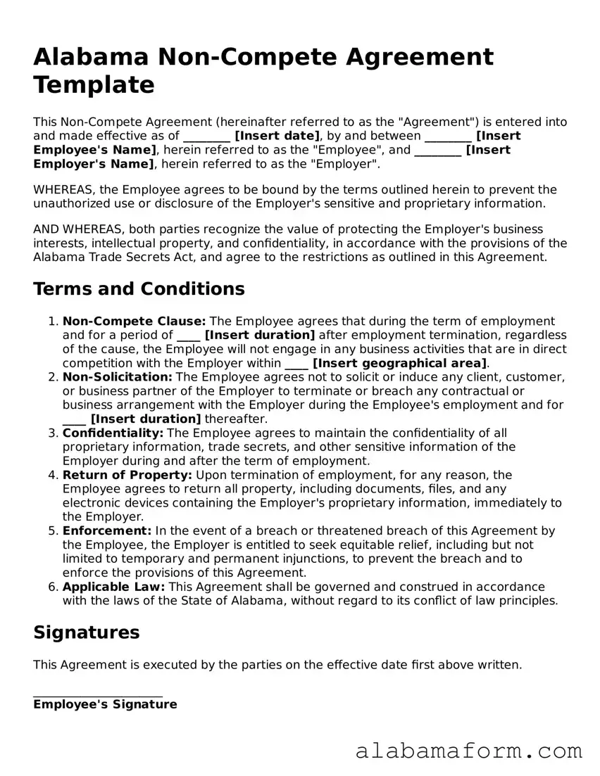 Download Alabama Noncompete Agreement Template All Alabama Forms