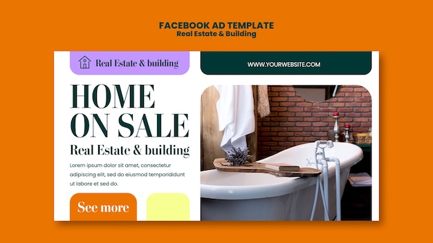 Flat Design Real Estate Template – Download Free Stock Photo