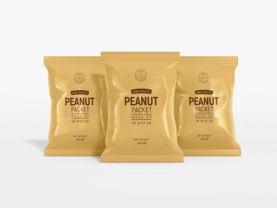 Glossy Foil Peanut Pouch Packet Packaging Mockup – Free Download