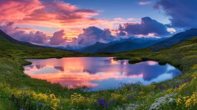 A Scenic Lake Surrounded by Majestic Mountains and Clouds – Free Stock Photo, Download Free