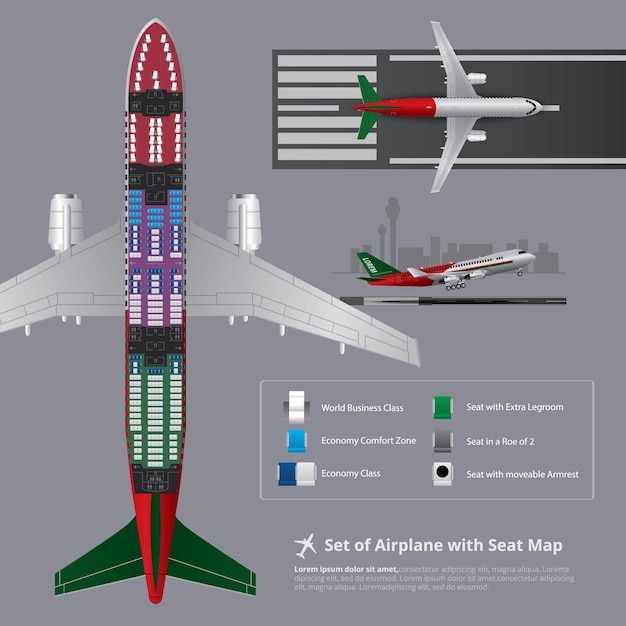 Airplane Seat Map Vector Template – Free Download