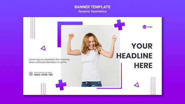 Dynamic Geometric Banner Template – Free to Download