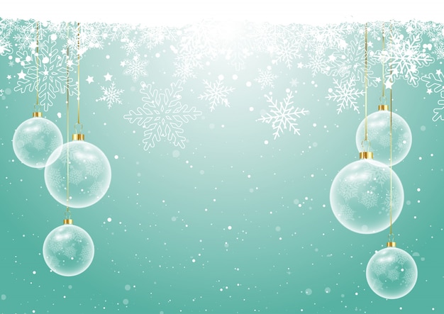 Christmas Baubles on Snowflake Background – Free to Download