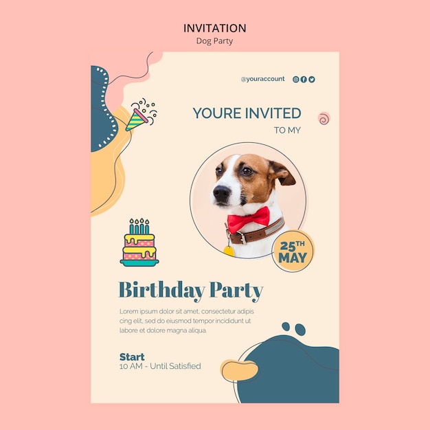 Dog Party Invitation Template – Free Download