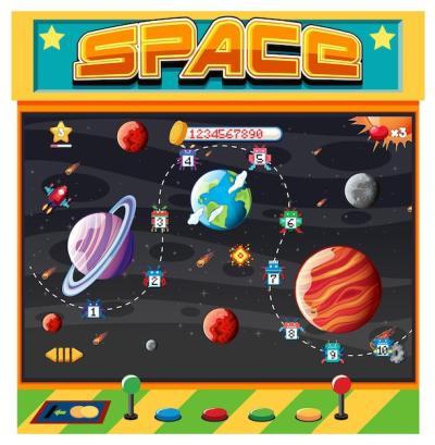 Retro Arcade Space Game: Free Download of Vector Templates