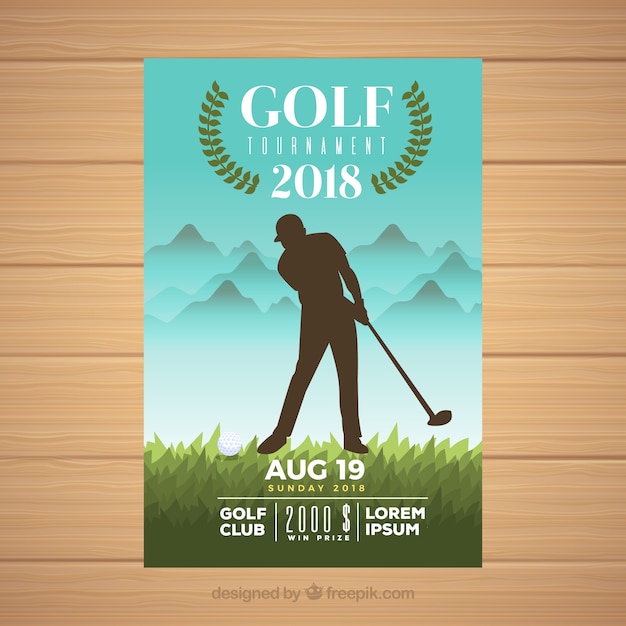 Golf Tournament Flyer Featuring a Player – Free Download