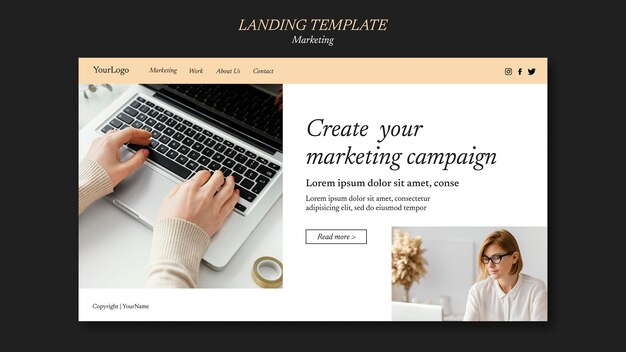 Marketing Campaign Landing Page Template – Free Download