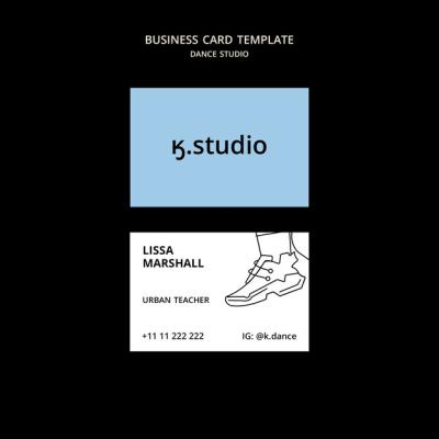 Horizontal Business Card Template for Dance Studio Classes – Free Download