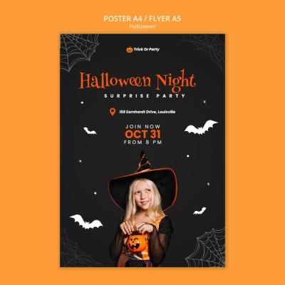 Halloween Night Poster Template – Free Download