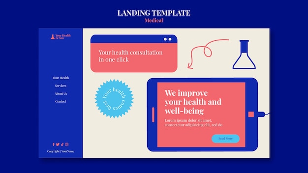 Minimalist Medical Landing Page Template Design – Free Download