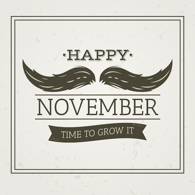 Vintage Happy Movember Graphic – Free Download