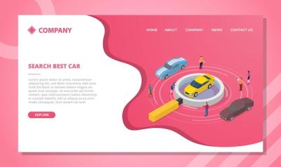 Car Search Concept for Website Template – Free Download | Vector Templates