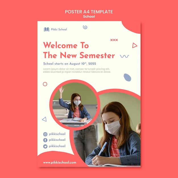 Back to School Poster Template with Photo – Free Download