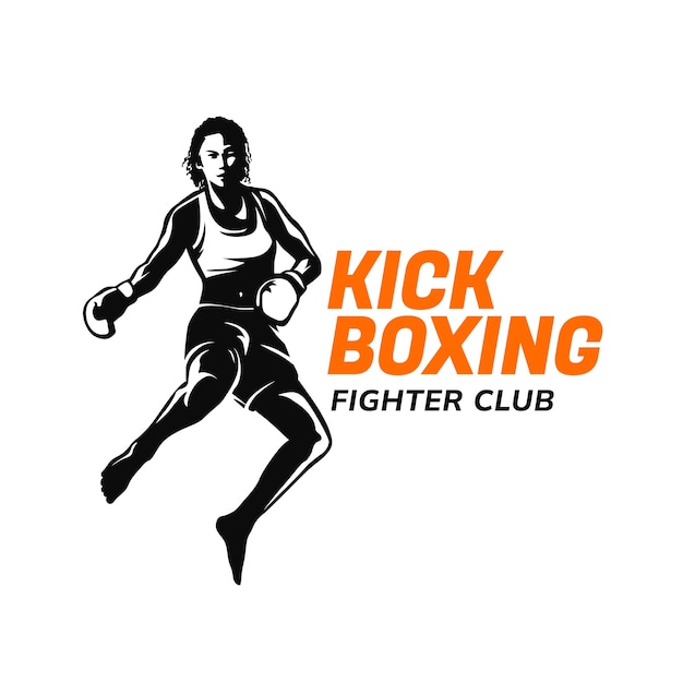 Hand Drawn Kickboxing Logo Design – Free Download