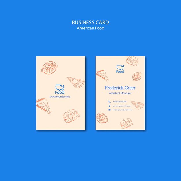 Business Card Template featuring American Food – Free Download