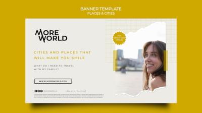 Horizontal Banner Template for Travel Destinations – Free Download