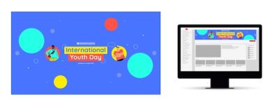 Flat International Youth Day YouTube Channel Art – Free Download